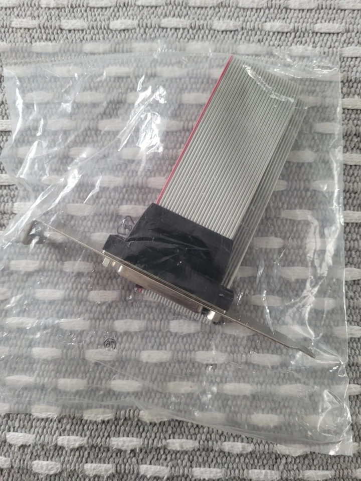 Parallel Port Header Cable Adapter I/O 16" with Bracket DB25, IEEE 1284  - Image 3 of 4