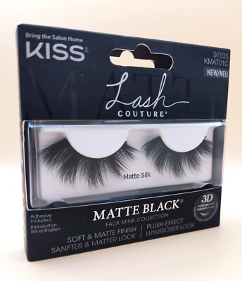KISS - Lash Couture, Faux Mink Collection 3D Matte Black Künstliche Wimpern NEU