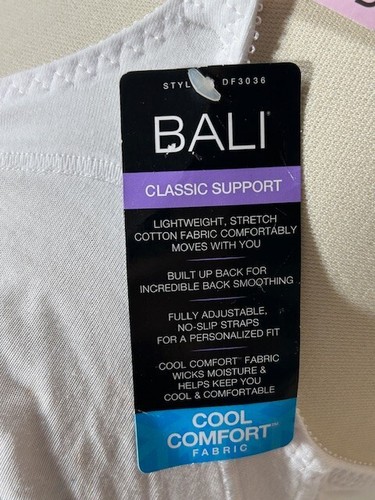 Bali T-Shirt BH 38D kabellos doppelter Halt volle Abdeckung weiß 3036 - Bild 11 von 14