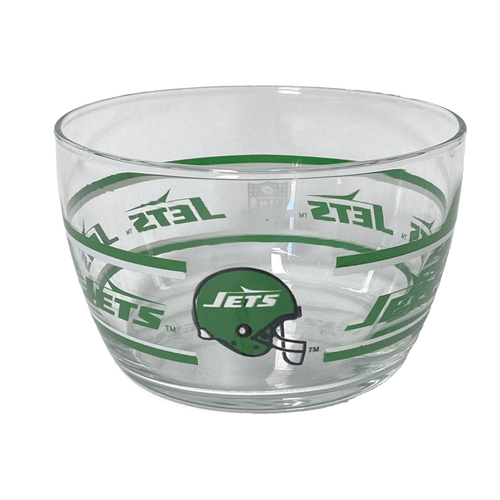 VINTAGE LIBBEY JETS GLAS NUSSSCHALE NFL MOBIL GAS WERBUNG PARTY SNACK - Bild 1 von 4