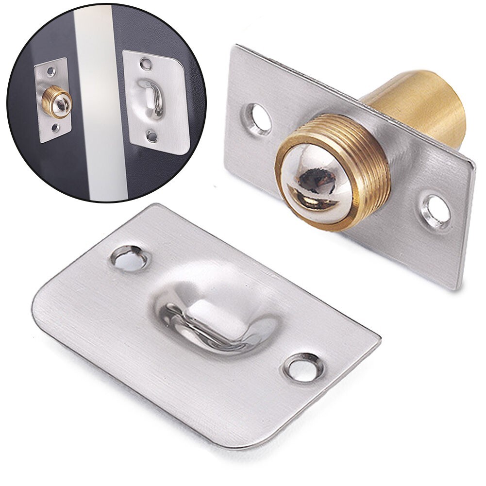 5/1pcs Furniture Door Ball Latch Brass Double Roller Spring Ball Catch