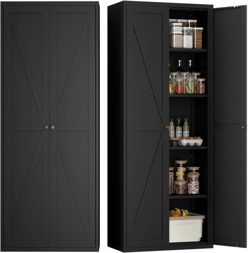Pantry Cabinets for Kitchen Storage with 4 Adjustable Shelves,Metal Cabinet
