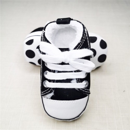 Baby First Walkers Shoes Canvas Classic Sneakers Newborn Infant Toddler Non Slip - Picture 34 of 51