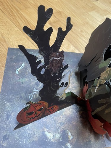 Vintage Hallmark Halloween Witch Pop-Up 3D Decoration Witch Cat Ghost Nice ! - Picture 10 of 13