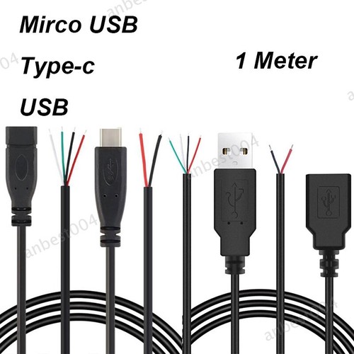2/4 core 1meter Micro USB Type A Male Female Type-C Adapter Repair Welding Wire - Picture 1 of 19
