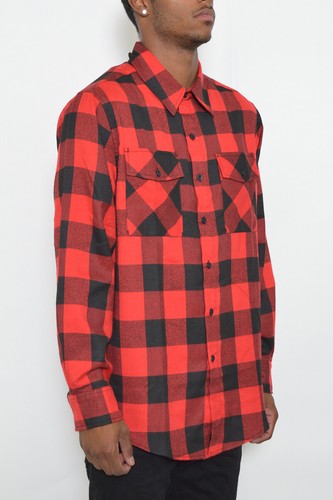 Camisa informal de manga larga con botones de franela talla EE. UU. - Imagen 88 de 110