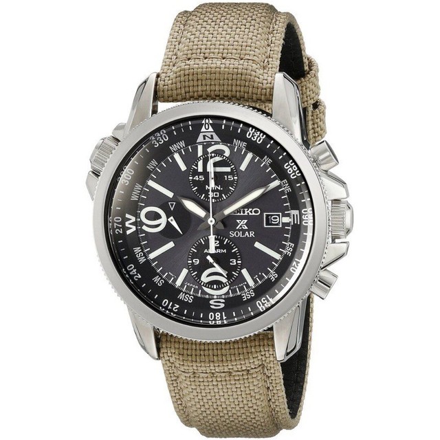 seiko prospex solar military alarm chronograph