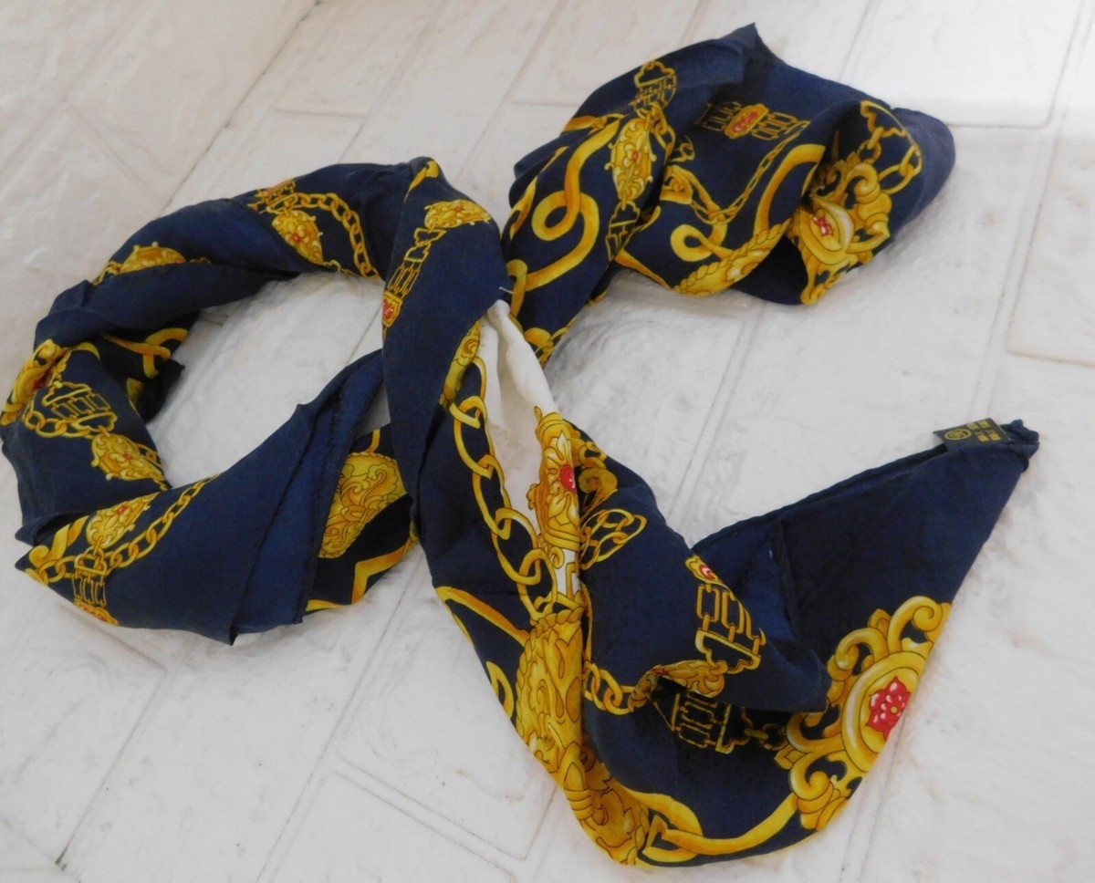 Foulard 100% Pure en Soie Vintage Femmes Colnago (298) 86cm x 88cm