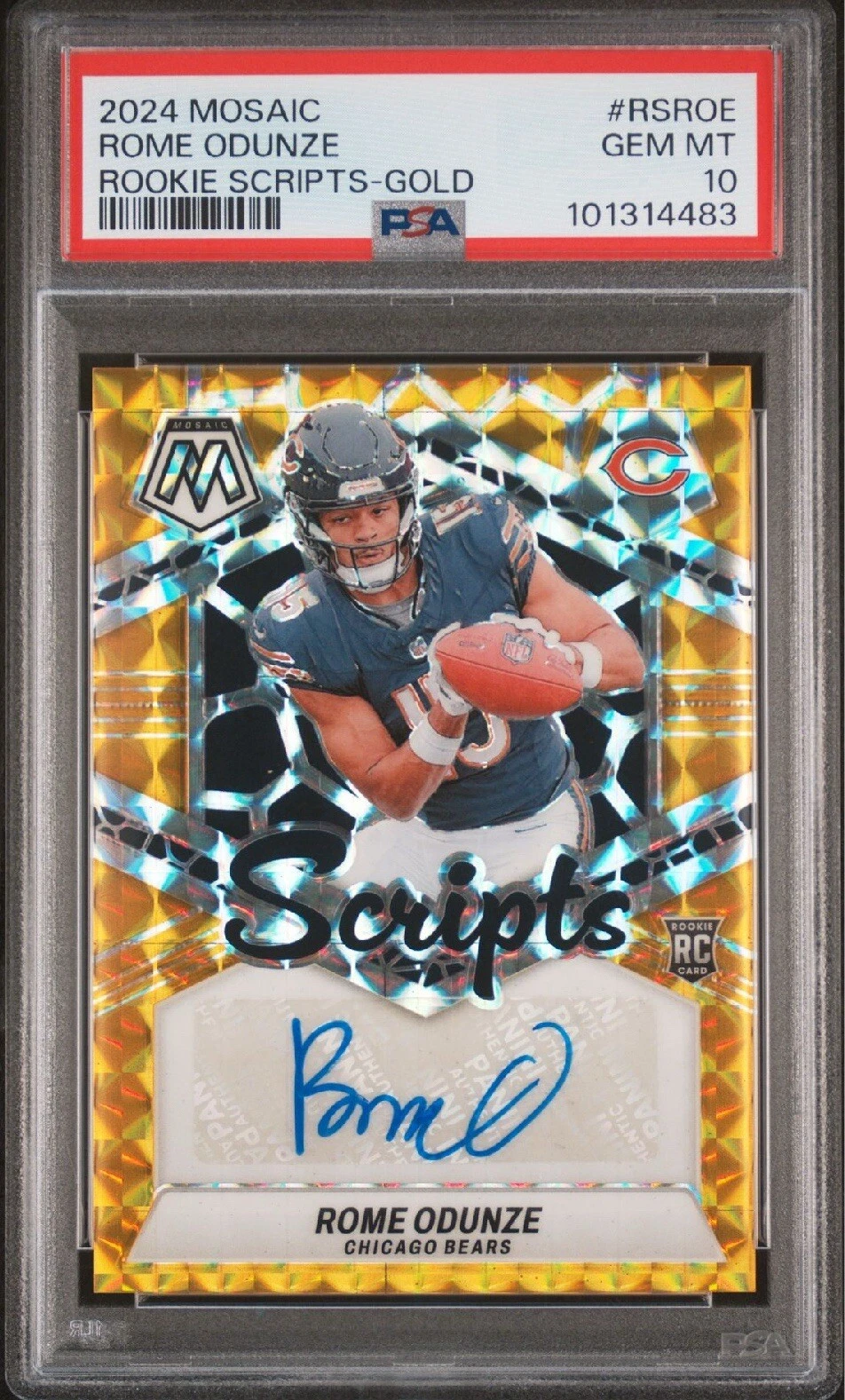 Rome Odunze Panini Mosaic Rookie Scripts #RSROE Gold