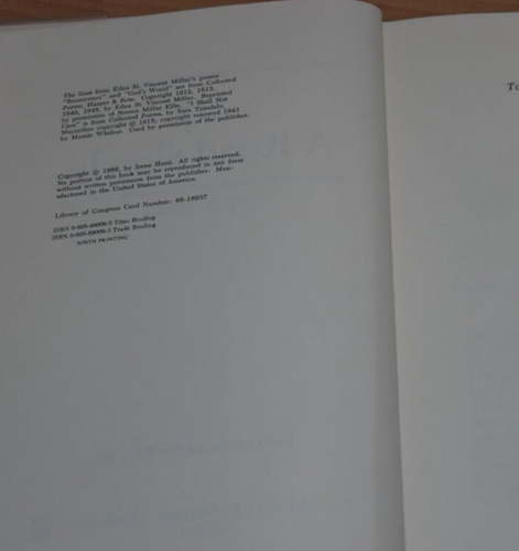 Up A Road Slowly 1966 Hardcover by Irene Hunt Ninth Printing - Picture 4 of 5