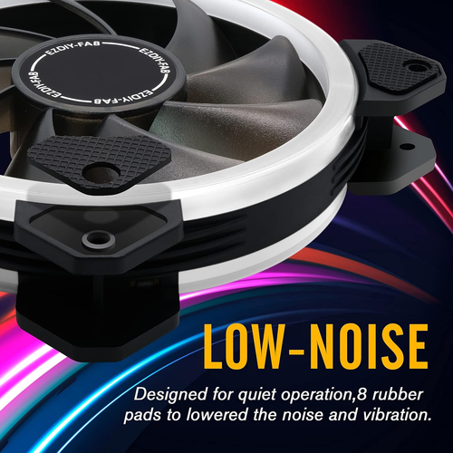RGB Dual Ring 120Mm Case Fans,5V Motherboard Sync,Speed Adjustable,Rgb Sync Fan - Picture 6 of 9