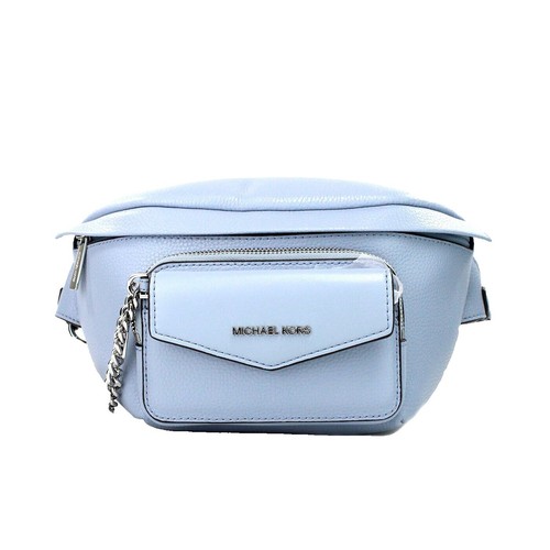 Brand New Michael Kors Center Stripe Belt Bag Zippered Fanny Pack Black & Blue Signature Logo Print Woven Belt Bag | Michael Kors [US] main image 2