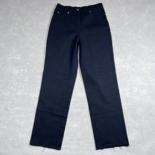 St. John Sport by Marie Gray Pants Womens 6 Black High Rise Straight Leg Raw Hem