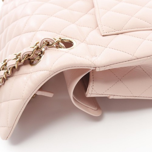 CHANEL Matelasse W flap chain Shoulder Bag A01113 Lambskin Pink Used GHW - Picture 8 of 9