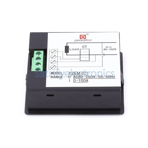 Misuratore di tensione da pannello LCD digitale AC 260V 100A amperometro energia di potenza voltmetro - Foto 2 di 4