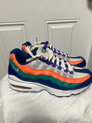 Nike Air Max 95 Unisex Kids Low Top Lace Up Cushioned 6Y Blue Multi