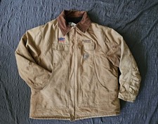 Vtg Carhartt C03 Artic, Tan Union Made Chore Jacket, Quilted Coat Sz 52 Reg. 3XL