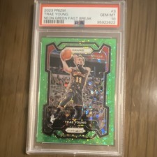 Panini 2023-24 Prizm Trae Young Neon Green Fast Break #3 Hawks PSA 10