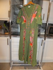 ladies monsoon dress green with gorgeous embroidery design