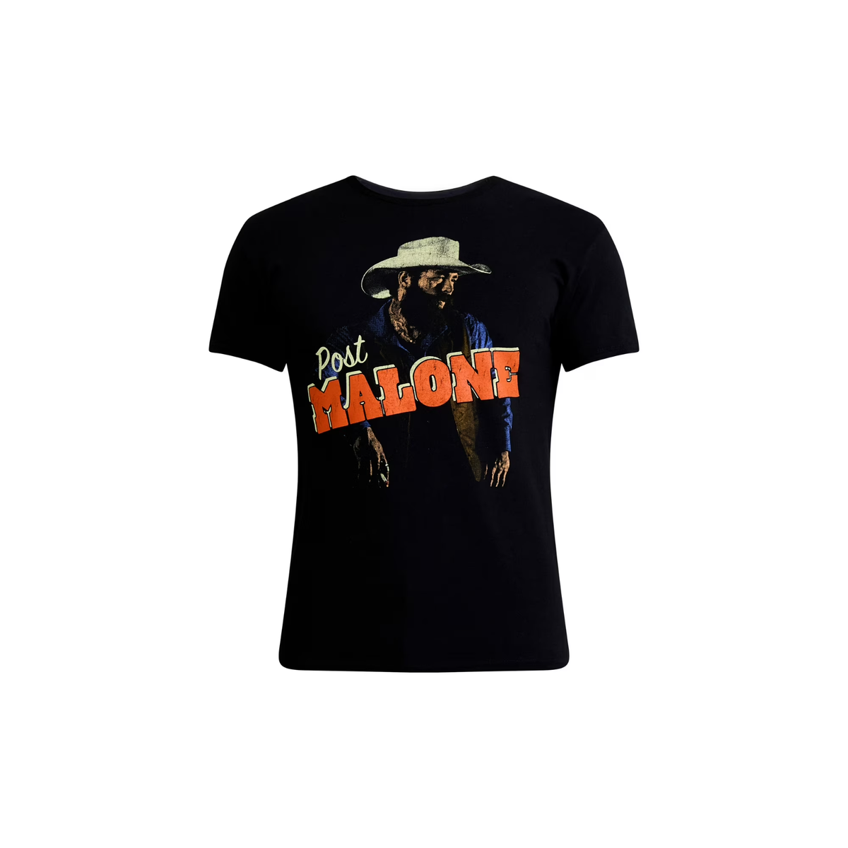 Post Malone Cowboy Tour T Shirt Sz XL Black Distressed Concert