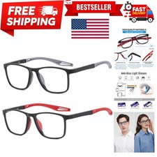 2 Pack Reading Glasses Blue Light Blocking Anti Glare UV Ray Eyeglasses Men W...