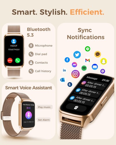 Fitness Tracker Uhr für Damen Herren, Schrittzähler kompatibel mit iPhone und... - Bild 2 von 7