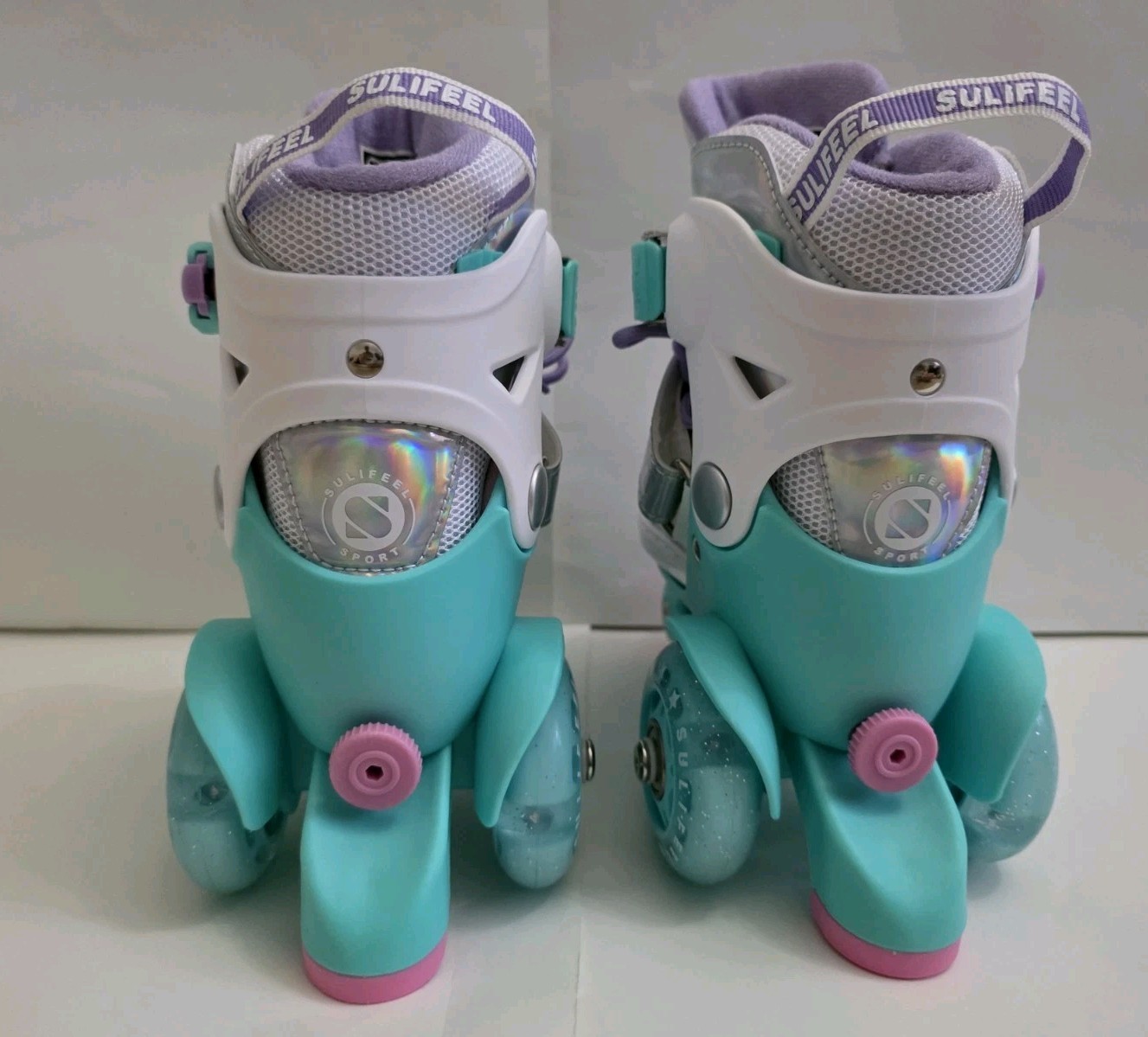 Sulifeel Girls Rainbow Unicorn Roller Skates  - New XS, Extra Small 