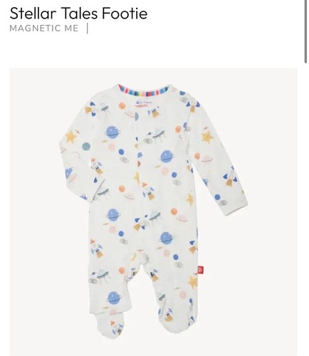 MAGNETIC ME Stellar Tails Soft Modal 1M 5-8lb Sleeper Footie Space Rocket Planet - Picture 7 of 8