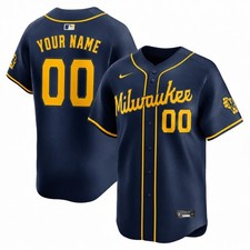 HOT M. Brewers Navy Alternate Limited Fan Made 3D Printed Baseball Jersey