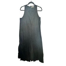 Madewell Black Cotton Tank Midi Dress Sz 10 Split Hem Panel Front Minimalist
