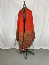 antique paisley woven wool square 69x68 large red center 19th c 1800s