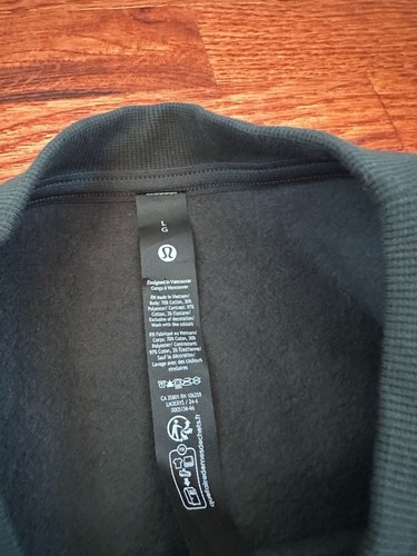 Lululemon Steady State Crew Sweatshirt Mens Large Green Spell Out Athleisure - Picture 3 of 5