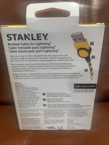 STANLEY Braided Cable USB-C to USB-A 6' 1.8m Extra Tough Android iPad iPhone 15 - Photo 2 sur 4