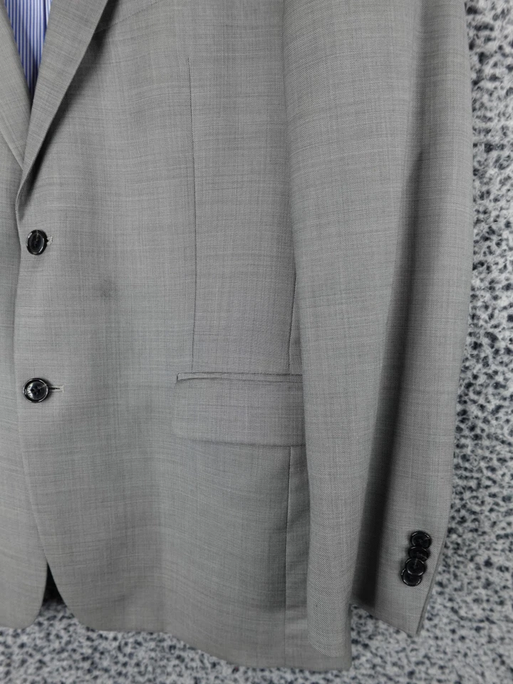 Tommy Hilfiger R40 Hombre Gris Lana Blazer Abrigo Deportivo 2 Botones Hecho en México Ja Foto 4 de 4