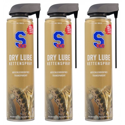 Dr. Wack 3 x S100 Dry Lube Kettenspray 3x400ml 2384 Kettenpflege Motorrad 
