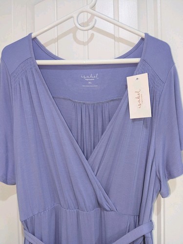 Ingrid & Isabel NWT Women's XL Purple Flutter Short Sleeve Knit Maternity Dress - Picture 2 of 4