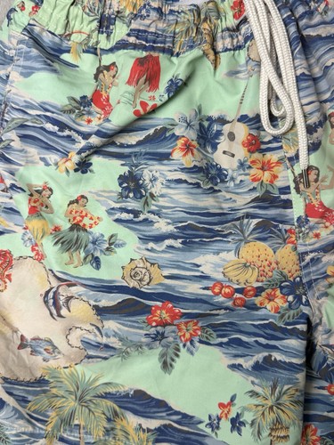 Polo Ralph Lauren Swimwear Trunks Hawaiian Surfing Swim Water Shorts Men's Large - Picture 9 of 18
