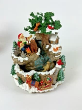 Traditions Christmas Tabletop Fountain Santa Reading  w/ Wildlife No Pump