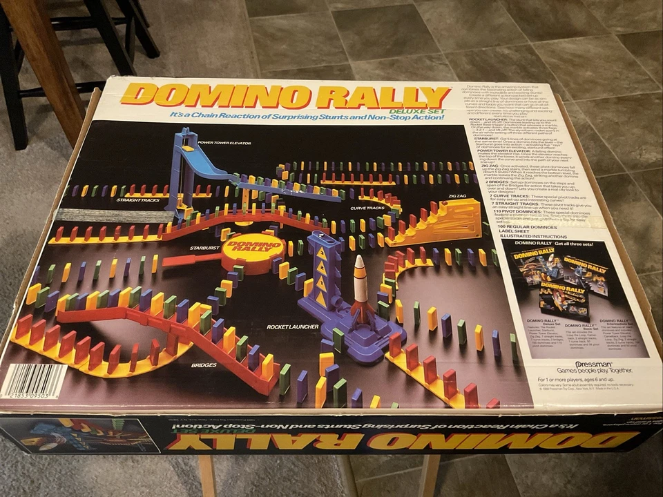 1989 Pressman Domino Rally Deluxe Set 100% Complete w/Rocket Launcher EUC - Image 3 of 3