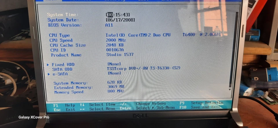 Dell Studio 1537 boots to bios intel core 2 DUo @2 Ghz 3GB RAM No HDD (503) - Image 4 of 4