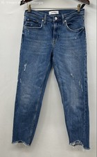 Zara Woman Straight Leg Jeans Women's 6 Blue Medium Wash
