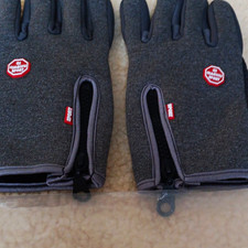 TOPWAYS Winter Running Full Finger Gloves Touchscreen Grip Grey/Black Size L