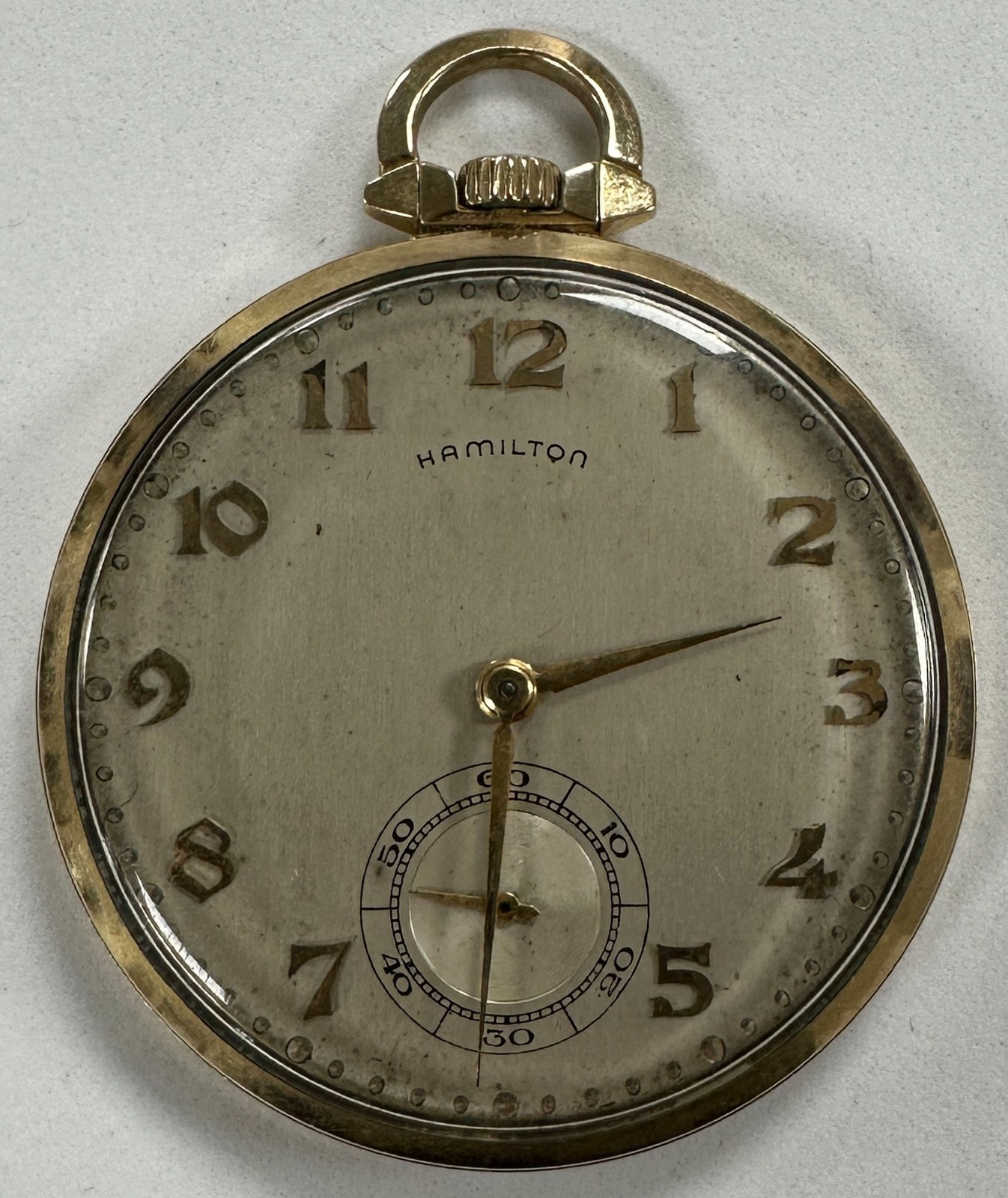 Vintage Hamilton 10k Gold 945 Open Face Presentation Watch 23 Jewels, Runs