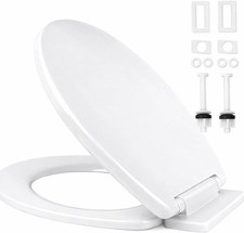 Ram® White Soft Close Toilet Seat with Quick Release for Easy Clean Loo Toilet