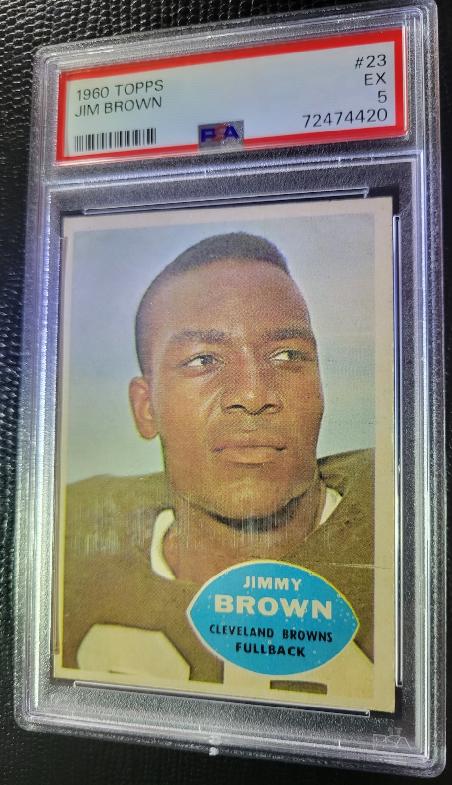 JIM BROWN 1960 TOPPS FOOTBALL CARD #23 PSA 5 CLEVELAND BROWNS HOF view 4