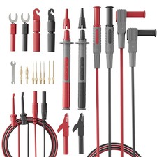 25-Piece Silicone Multimeter Test Lead & Back Probe Kit - Premium Modular Volt M