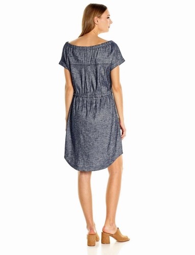Theory Tierra Wash Linen Blend Button Front Dress Size 2 Chambray Career Casual - Picture 2 of 18