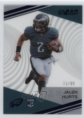 2020 Panini Chronicles Clear Vision Rookies Blue 73/99 Jalen Hurts RC 1q03