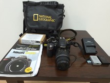 Nikon D3200 DSLR Camera Bundle 18-55mm VR Lens 2 Batteries Charger Bag 16GB