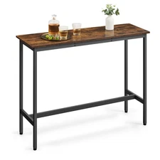 Bar Table, Narrow Long Kitchen Dining Table, Sturdy Metal Frame, Industrial, ...